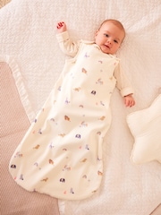 Beige Mini Unicorn 1 Tog  Baby 100% Cotton Sleep Bag - Image 9 of 13