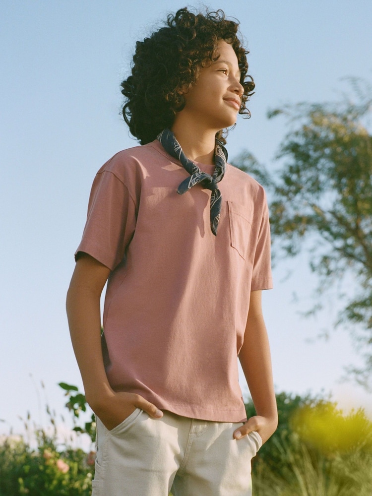 Abercrombie & Fitch 100% Cotton Premium Washed T-Shirt With Pocket Detail - Image 1 of 3
