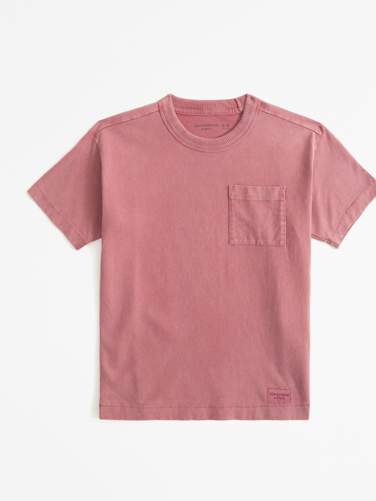 Abercrombie & Fitch 100% Cotton Premium Washed T-Shirt With Pocket Detail - Image 3 of 3