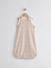 Rust Brown Floral 1 Tog  Baby 100% Cotton Sleep Bag - Image 1 of 10