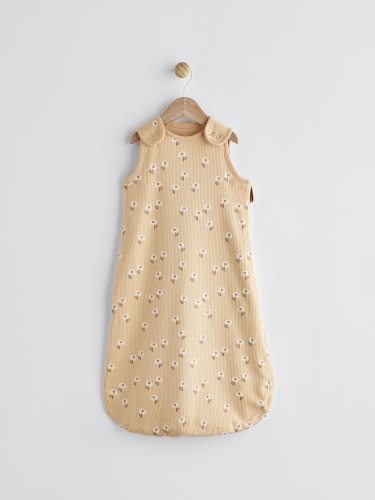 Ochre Yellow Daisy 1 Tog  Baby 100% Cotton Sleep Bag - Image 1 of 11