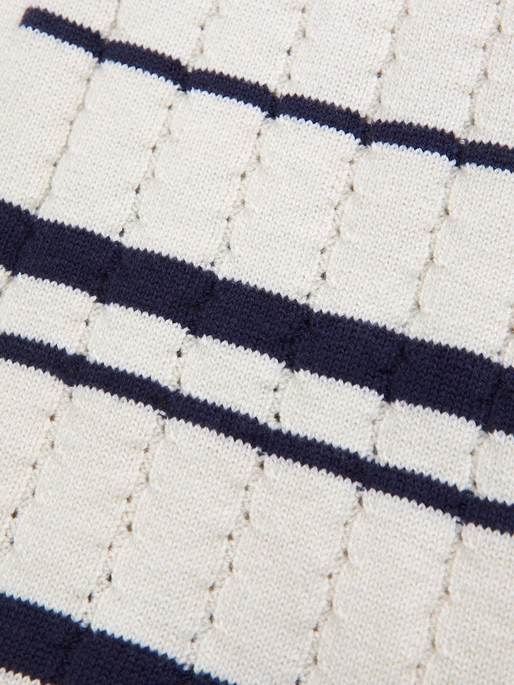 Abercrombie & Fitch – Strickhemd mit Streifendetail in Natur - Bild 2 von 2