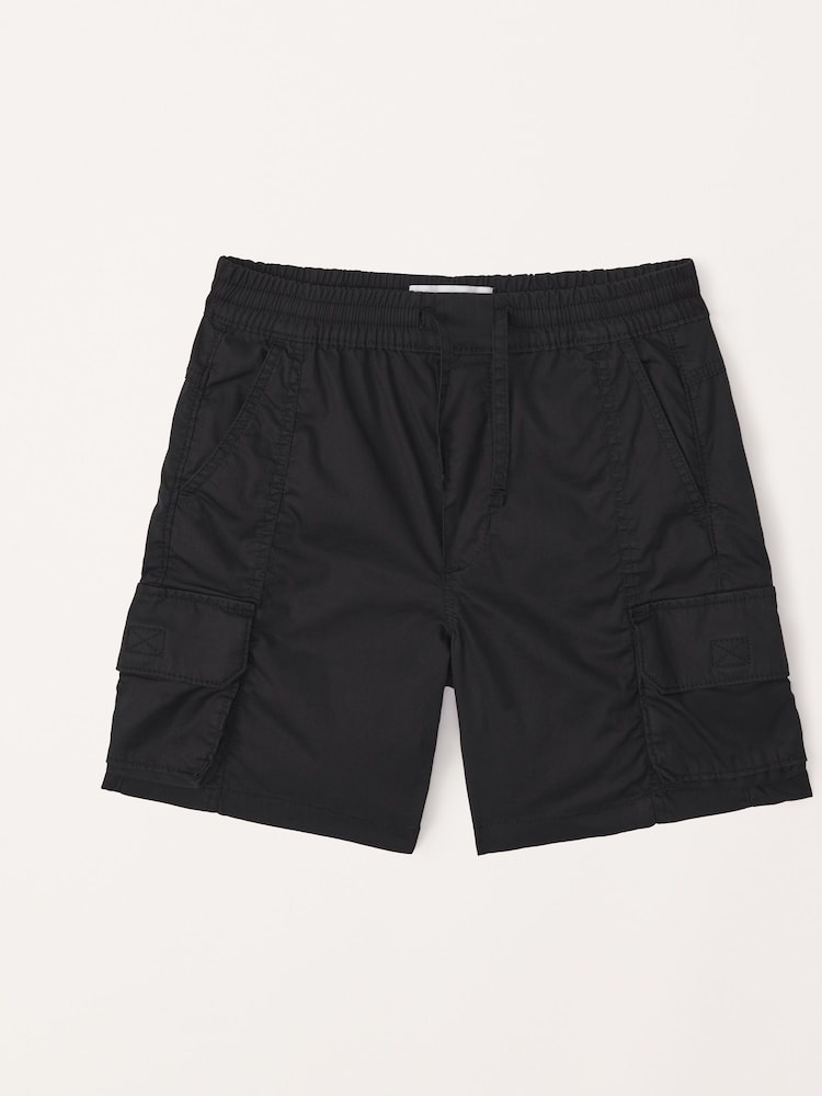 Abercrombie & Fitch Cargo 100% Cotton Utility Black Shorts - Image 1 of 2