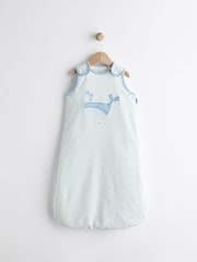 Blue White Stripe Whale 1 Tog  Baby 100% Cotton Sleep Bag - Image 1 of 8