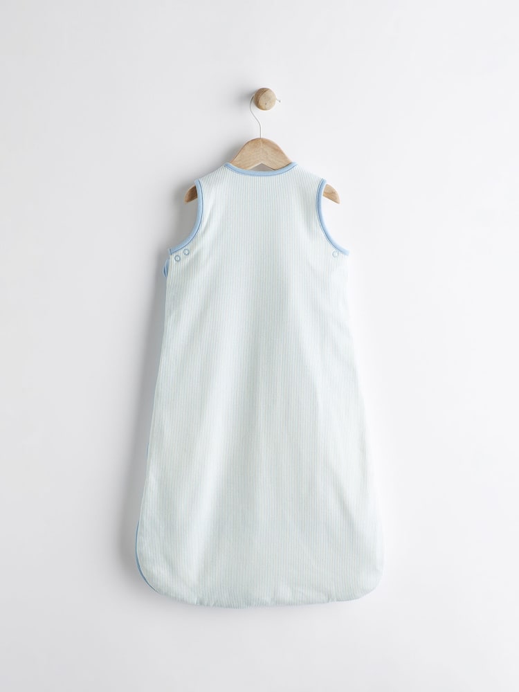 Blue White Stripe Whale 1 Tog  Baby 100% Cotton Sleep Bag - Image 2 of 8