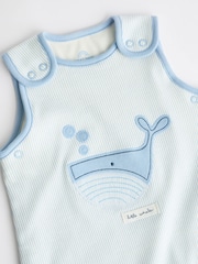 Blue White Stripe Whale 1 Tog  Baby 100% Cotton Sleep Bag - Image 6 of 8