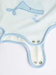Blue White Stripe Whale 1 Tog  Baby 100% Cotton Sleep Bag - Image 8 of 8