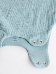 Blue Muslin 1 Tog Baby 100% Cotton Sleep Bag - Image 10 of 10