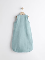 Blue Muslin 1 Tog Baby 100% Cotton Sleep Bag - Image 6 of 10