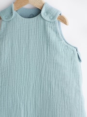 Blue Muslin 1 Tog Baby 100% Cotton Sleep Bag - Image 7 of 10