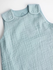 Blue Muslin 1 Tog Baby 100% Cotton Sleep Bag - Image 8 of 10