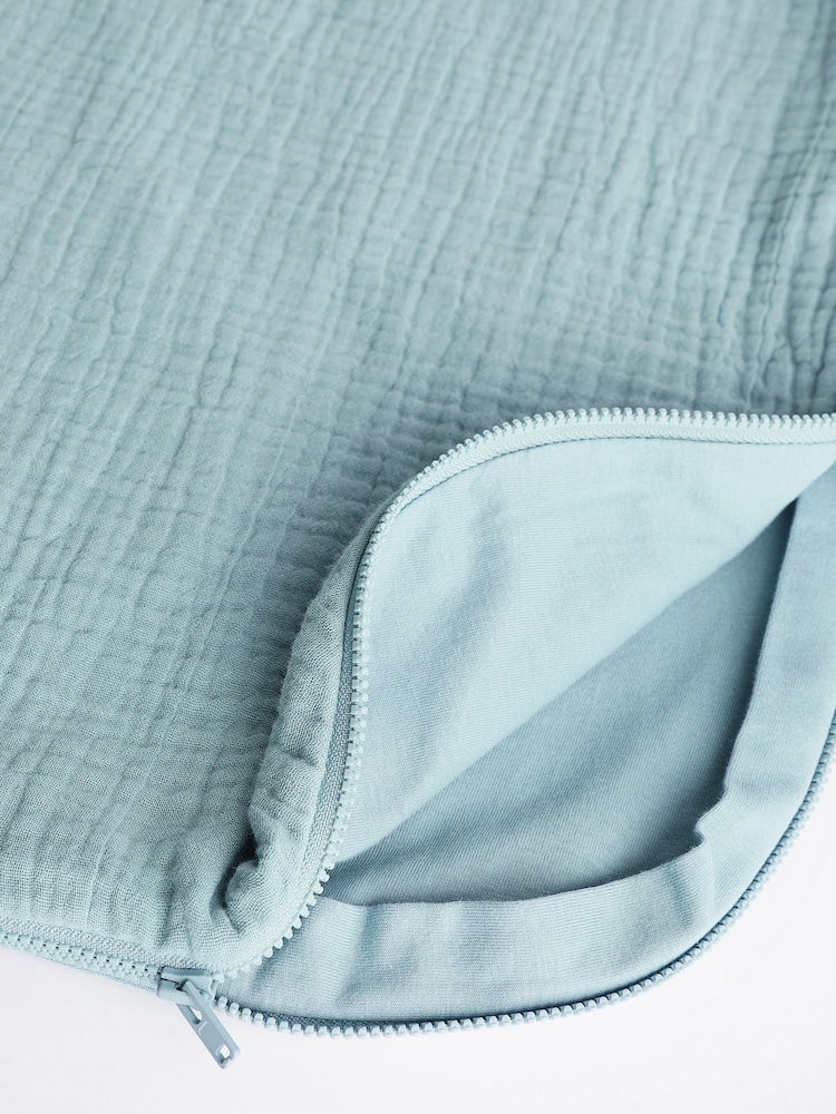 Blue Muslin 1 Tog Baby 100% Cotton Sleep Bag - Image 9 of 10