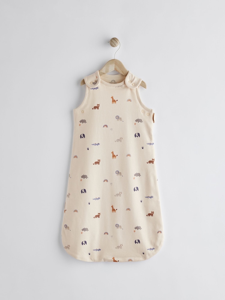 Beige Mini Jungle 1 Tog  Baby 100% Cotton Sleep Bag - Image 1 of 8