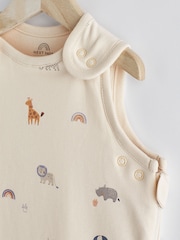 Beige Mini Jungle 1 Tog  Baby 100% Cotton Sleep Bag - Image 3 of 8