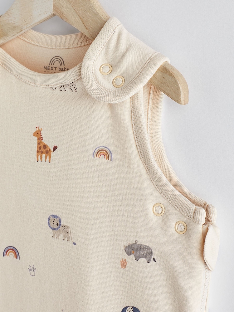 Beige Mini Jungle 1 Tog  Baby 100% Cotton Sleep Bag - Image 3 of 8