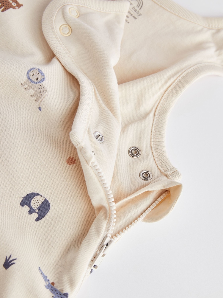 Beige Mini Jungle 1 Tog  Baby 100% Cotton Sleep Bag - Image 5 of 8