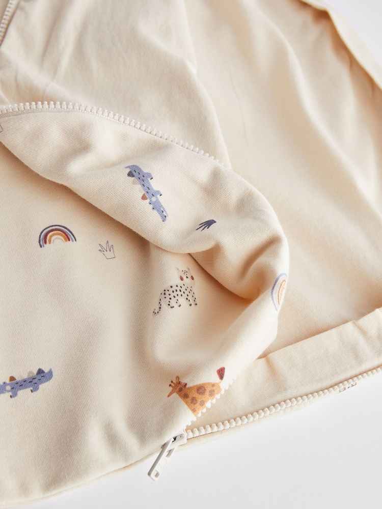 Beige Mini Jungle 1 Tog  Baby 100% Cotton Sleep Bag - Image 6 of 8