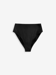 Black High Waist Brief Shaping Tummy Control Premium Cotton Blend Knickers - Image 4 of 4