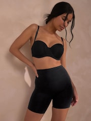 Black Thigh Smoother Short Shaping Tummy Control Premium Cotton Blend Knickers - Image 2 of 5