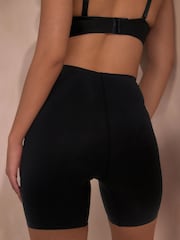 Black Thigh Smoother Short Shaping Tummy Control Premium Cotton Blend Knickers - Image 3 of 5