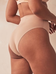Nude High Waist Brief Shaping Tummy Control Premium Cotton Blend Knickers - Image 2 of 4