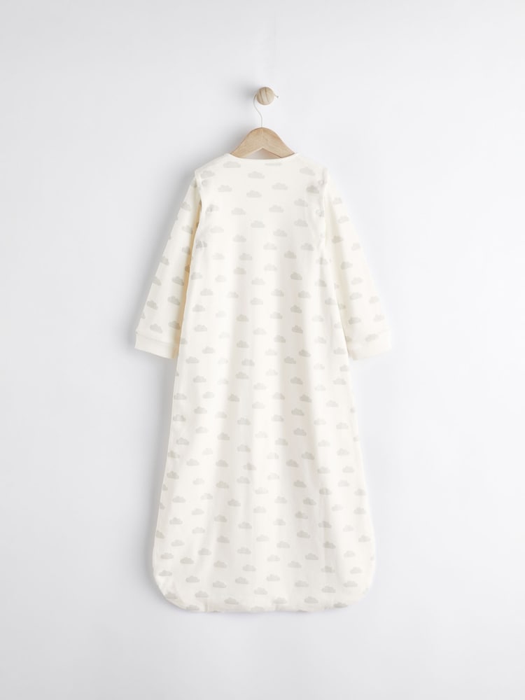 Grey Cloud Print 1 Tog  Baby 100% Cotton Sleep Bag - Image 2 of 8