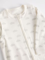 Grey Cloud Print 1 Tog  Baby 100% Cotton Sleep Bag - Image 3 of 8
