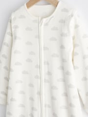 Grey Cloud Print 1 Tog  Baby 100% Cotton Sleep Bag - Image 6 of 8
