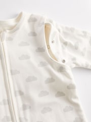 Grey Cloud Print 1 Tog  Baby 100% Cotton Sleep Bag - Image 7 of 8