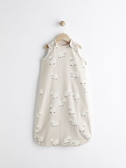 Beige Sheep 1 Tog  Baby 100% Cotton Sleep Bag - Image 1 of 8