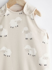 Beige Sheep 1 Tog  Baby 100% Cotton Sleep Bag - Image 3 of 8