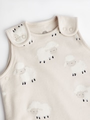Beige Sheep 1 Tog  Baby 100% Cotton Sleep Bag - Image 4 of 8