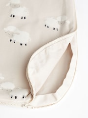 Beige Sheep 1 Tog  Baby 100% Cotton Sleep Bag - Image 6 of 8