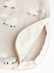 Beige Sheep 1 Tog  Baby 100% Cotton Sleep Bag - Image 8 of 8