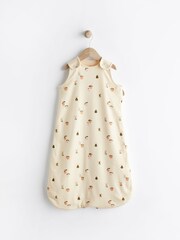Beige Fruit Print 1 Tog  Baby 100% Cotton Sleep Bag - Image 1 of 11