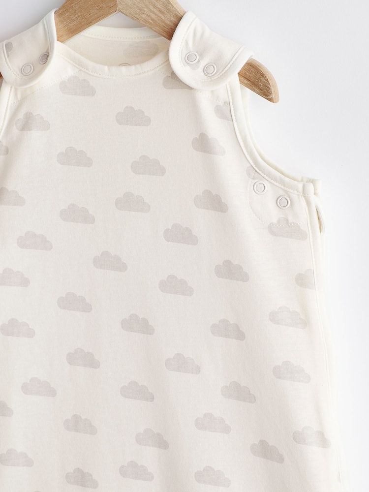 Grey Cloud Print Baby 0.5 Tog 100% Cotton Sleep Bag - Image 3 of 8
