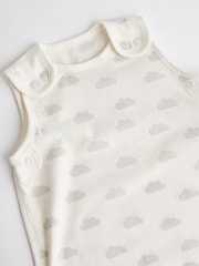 Grey Cloud Print Baby 0.5 Tog 100% Cotton Sleep Bag - Image 6 of 8
