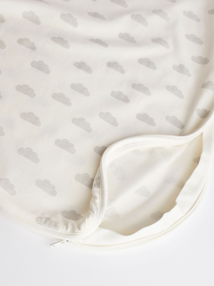 Grey Cloud Print Baby 0.5 Tog 100% Cotton Sleep Bag - Image 7 of 8