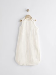 Cream Muslin 1 Tog Baby 100% Cotton Sleep Bag - Image 1 of 11