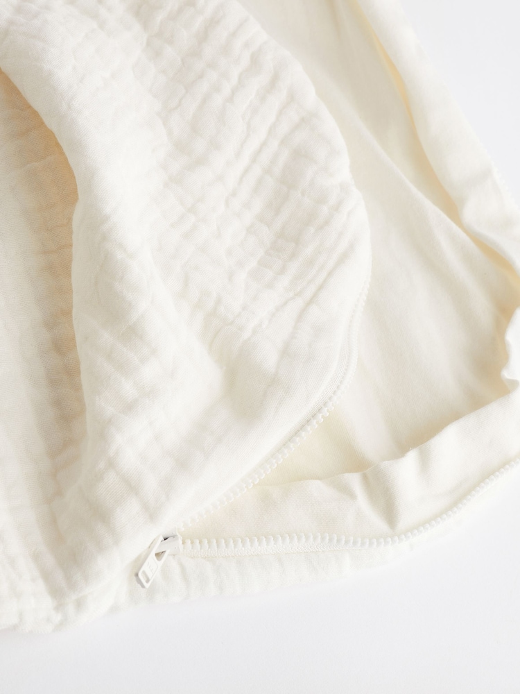 Cream Muslin 1 Tog Baby 100% Cotton Sleep Bag - Image 10 of 11