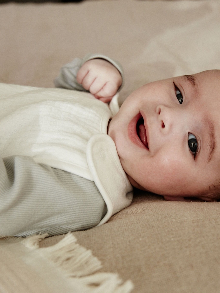 Cream Muslin 1 Tog Baby 100% Cotton Sleep Bag - Image 3 of 3 Cream Muslin 1 Tog Baby 100% Cotton Sleep Bag - Image 3 of 3
