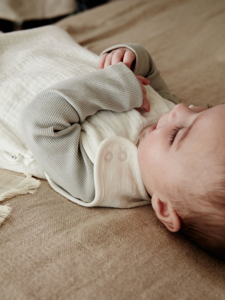 Cream Muslin 1 Tog Baby 100% Cotton Sleep Bag - Image 7 of 11