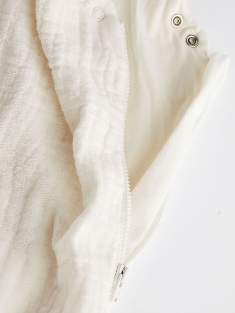 Cream Muslin 1 Tog Baby 100% Cotton Sleep Bag - Image 9 of 11