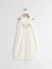White New Here 1 Tog  Baby 100% Cotton Sleep Bag - Image 1 of 8