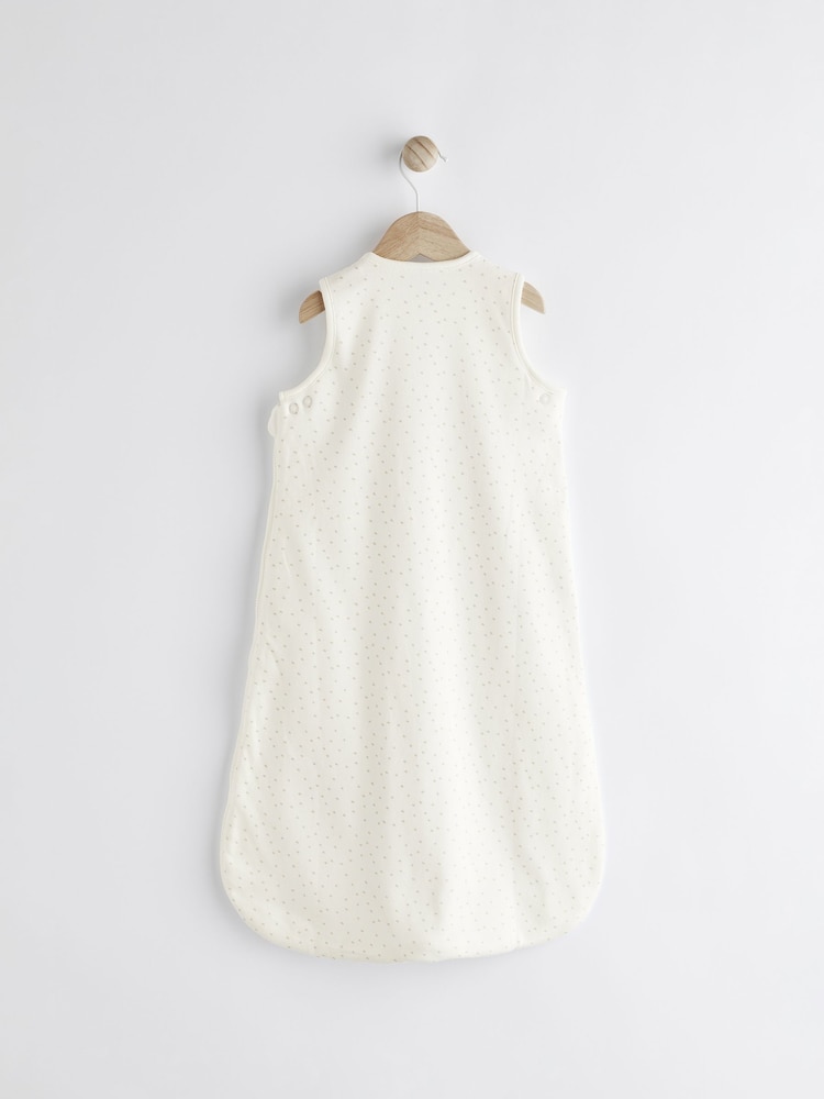 White New Here 1 Tog  Baby 100% Cotton Sleep Bag - Image 2 of 8