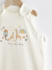White New Here 1 Tog  Baby 100% Cotton Sleep Bag - Image 5 of 8