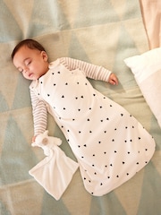Black White Shape 1 Tog  Baby 100% Cotton Sleep Bag - Image 5 of 10