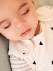 Black White Shape 1 Tog  Baby 100% Cotton Sleep Bag - Image 6 of 10
