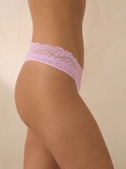 Punktmuster, Rosa/Violett/Grün - Slips aus Baumwolle und Spitze 4er-Pack - Bild 4 von 8