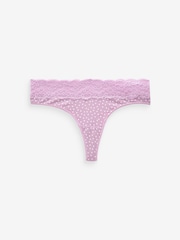 Punktmuster, Rosa/Violett/Grün - Slips aus Baumwolle und Spitze 4er-Pack - Bild 7 von 8